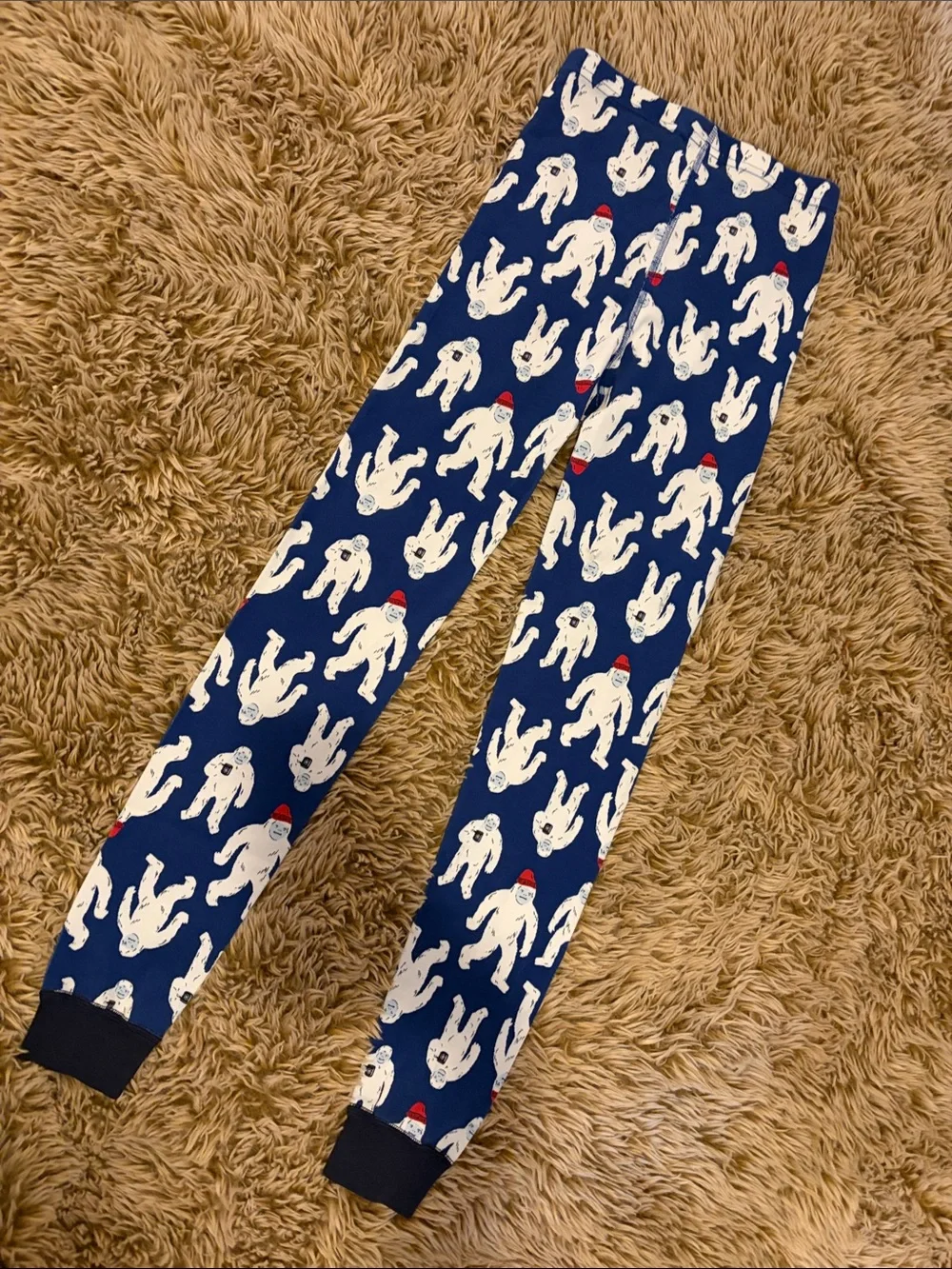 Hanna Andersson Navy Yeti Print Pajama Set Kids Unisex Size 12
